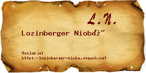Lozinberger Niobé névjegykártya